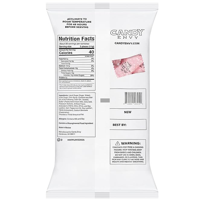 Candy Envy - It's a Girl Buttermints - 10 Bags Casepack with Approximately 100 Mint Per Bag - Baby Shower Favors