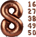 40 Inch Giant Dark Brown Foil Number 8th 18th 28th Birthday Chocolate Balloons Digit 8 Balloons for Men Women 80th Anniversary Party Decorations Supplies