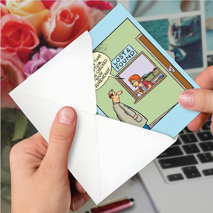NobleWorks - Funny Birthday Greeting Card with 5 x 7 Inch Envelope (1 Card) Bday Lost Glasses C7856BDG
