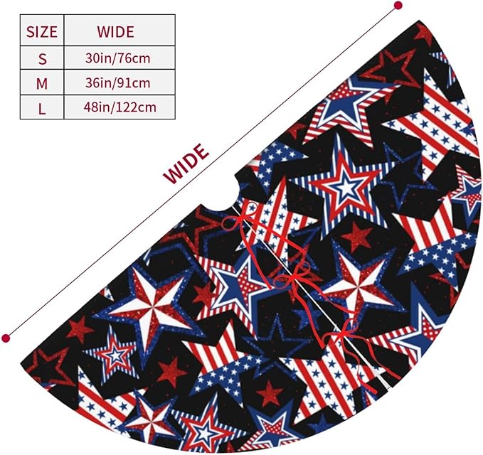 4th of July Patriotics American Veterans Day Christmas Tree Skirt Memorial Day Xmas Tree Mat Halloween Christmas Tree Ornaments Decorations Holiday Party Indoor Outdoor 30"