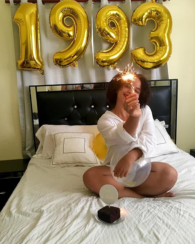 Gold Number 50 Balloon 40 inch, 50 Number Balloons, 50th Gold Birthday Decorations, 50 Year Old Women Men Golden Party Supplies