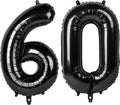 Black Number 60 Balloon 40 Inch, 60th Birthday Party Decorations for Children, Giant 60 Foil Balloon for Party Supplies