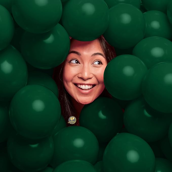 AFTERLOON® Biodegradable Mini Balloons 50 pcs Dark Green 5 Inch, Matte Color Thickened Extra Strong Latex Helium Float, Baby Shower Gender Reveal Garland Arch Wedding Birthday Party Decorations