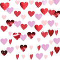 10 Pack 130ft Pink Burgundy-red Heart Party Garland Asymmetrical Love Hanging Banners for Wedding Decorations Mothers Day Bachelorette Bridal Shower Engagement