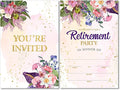 Soiceu Floral Retirement Party Invitations with Envelopes Set of 20 Elegant Flowers Retirement Dinner Party Invites