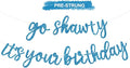 BEISHIDA Go Shawty It's Your Birthday Banner NO DIY Hip Hop Theme Happy Birthday Banner Pre-Strung Rap Theme Happy Birthday Sign for Man Women birthday Party Supply Glitter Sky Blue