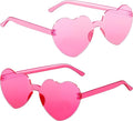 2/4/8/12/20 Pairs Heart Shaped Sunglasses Transparent Heart Glasses Rimless Trendy Eyewear for Valentines Party Favor