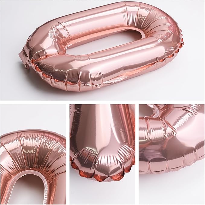 [85 PCS] 16" Rose Gold Letter Number Balloons, Happy Birthday & 2 Sets of A-Z 0-9, Foil Mylar Aluminum Hanging Alphabet for Graduation New Year eve Birthday Party Decorations