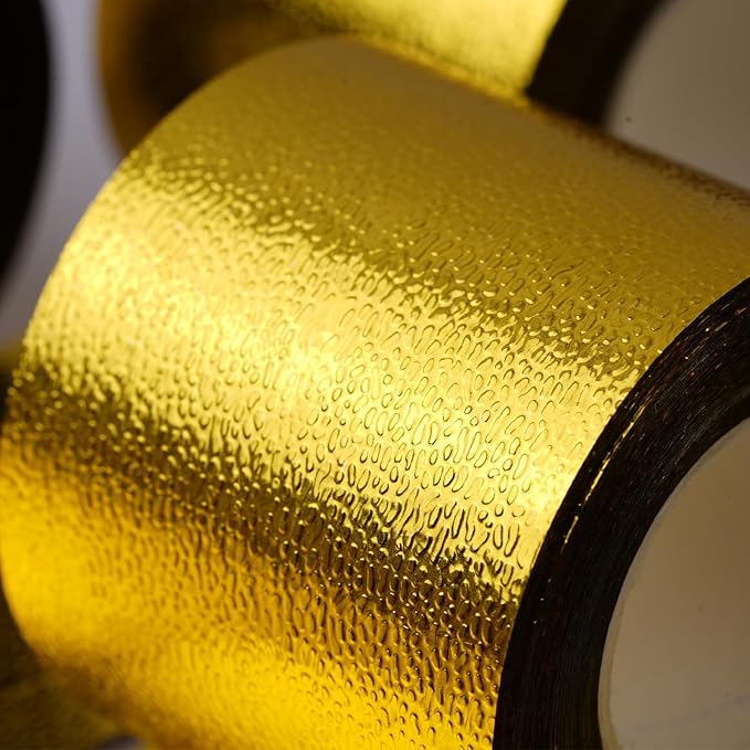 PartyWoo Gold Foil Crepe Paper Streamers 4pcs 328ft Pack of Metallic Gold Foil Crepe Paper for Wedding Birthday Baby Shower Bridal Shower Engagement New Year Eve Graduation Party Decorations