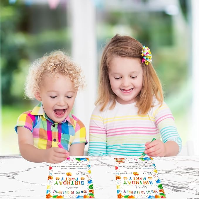 Fancy Land Birthday Invitations with Envelopes 20PCS Kids Birthday Party Invitations for Boys and Girls Birthday Party Supplies