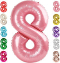 40 Inch Number 8 Balloon, Pearl Pink 8 18 28 80 Birthday Balloons for Men Boys, 8th Birthday Decorations Party Supplies, Wedding, Graduations