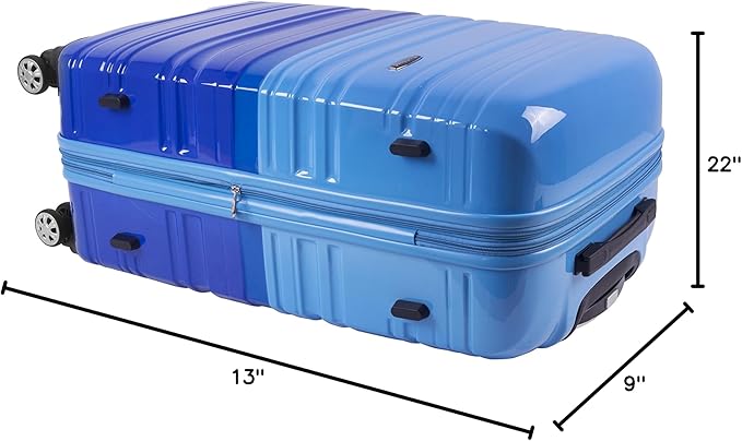 Rockland Melbourne Hardside 2 Piece Expandable Spinner Wheel Luggage Set, (20"/28"), Two Tone Blue