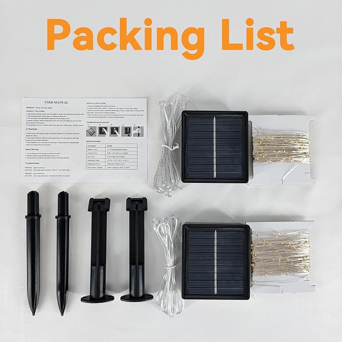 Solar String Lights Outdoor Waterproof 33ft 100LED 8 Modes Twinkle Lights Solar Fairy Lights for Patio, Garden Yard Party Wedding Tree Christmas Halloween Decoration, White