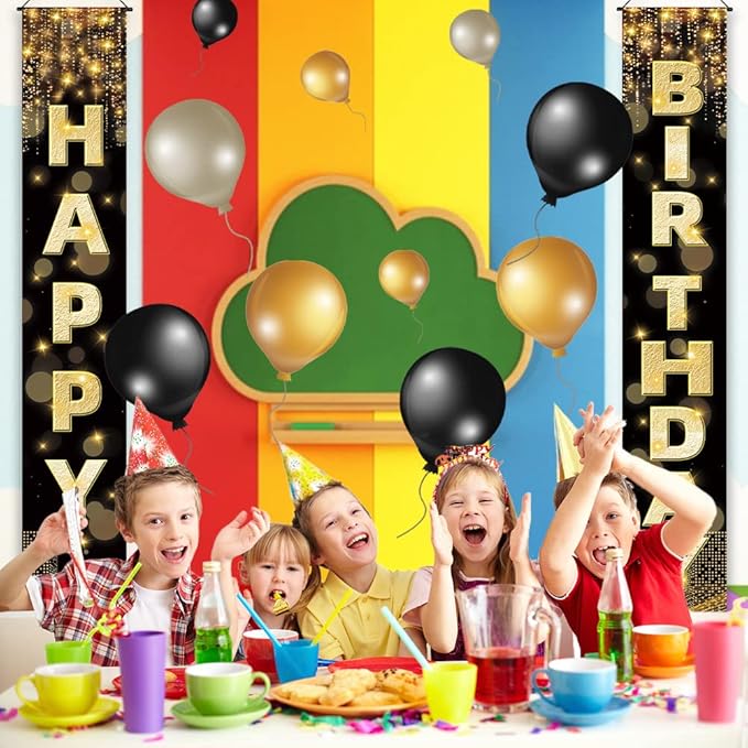 Birthday Decorations Banner, Happy Birthday Door Sign for Men Women Boys Girls Ideal Birthday Decorations Party Supplies Outdoor Indoor 72 x 12 Inch