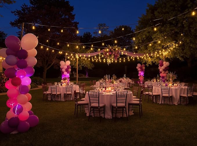 50 Pack 12 Inch Pink and Purple Latex Balloons (25 + 25), Girl Birthday Party Decorations, Princess/Unicorn Balloon Arch Kit, Sleepover & Sweet 16 Party Supplies, Photo Booth Backdrop