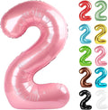 Pearlescent Pink Number 2 Balloon 40 Inch, 2 Balloon Number, 2nd Birthday Decorations for Baby Girls Boys Toddlers