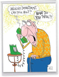 NobleWorks - Jumbo Birthday Greeting Card (8.5 x 11 Inch) - Cartoon Humor, Notecard with Envelope - Urology Department J7262BDG-US