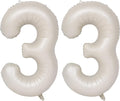 40 In Cream white Number Balloons Helium Foil Mylar Balloon Birthday Party banquet Decoration Digital 33