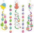 AhfuLife Easter Hanging Swirls Decorations, 3 Pcs Easter Paper Bunny Chick Eggs Decor and 2 Pcs Eggs Garland for Gifts Home Office School Party Favors Supplies