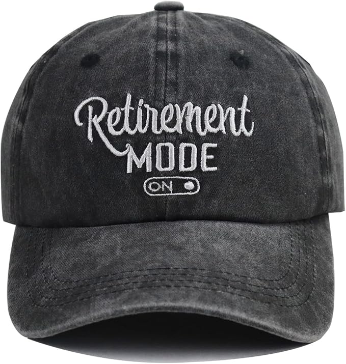 Retirement Baseball Cap for Women Men, Adjustable Washed Embroidered Vintage Classic Retro Cotton Hat