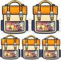 30 Pack Cartoon Backpack Goodie Bags with Handle Small Plastic Ziplock Seal Bags Smell Proof Resealable Packaging Storage Candy Bag Party Favor Birthday Gift Bags(Orange)