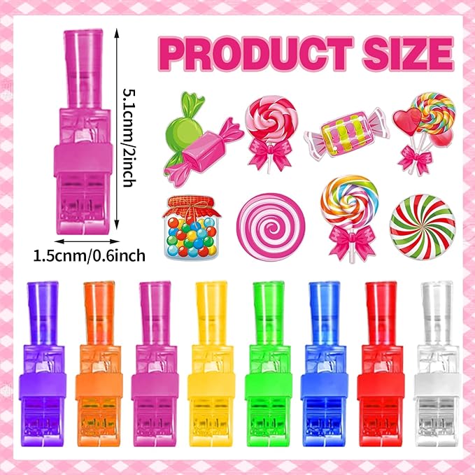 32PCS Candyland LED Finger Lights Candyland Party Favors for Kids Boys Girls Birthday Goodie Bags Stuffers Candyland Party Classroom Prizes Pinata Goodie Bag Stuffers Gifts