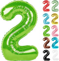 Light Green Number 2 Balloon 40 Inch, 2 Balloon Number, 2nd Birthday Decorations for Baby Girls Boys Toddlers
