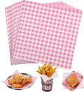 Simpeak Deli Paper 120 Sheets, 7x7" Premium Wax Paper Sheets for Christmas New Year Party Anniversary Food, Grease Proof & Non-Stick Square Sheet for Food Sandwich Candy Fries Wrapping (Pink)