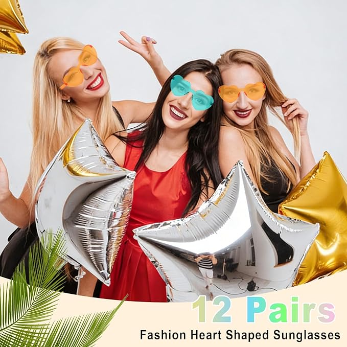 Heart Sunglasses 12/18/24 Pcs Heart Shaped Glasses for Women Cute Funny Party Glasses Party Favors Accessories
