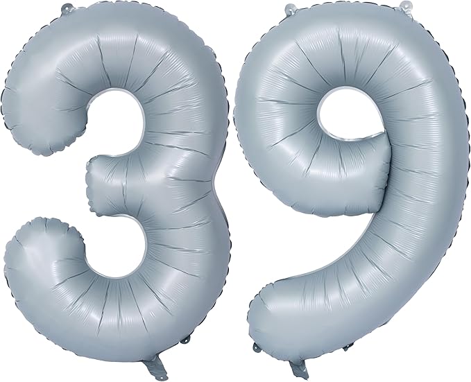 40 In Matte gray Number Balloons Helium Foil Mylar Balloon Birthday Party banquet Decoration 39