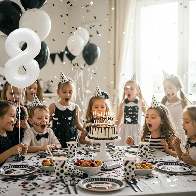 TONIFUL Balloons 16 Inch White 0-9 Number Mylar Foil Balloons 10 Pcs Custom digitalal Balloons for 2026 New Year Eve Birthday Party Engagement Graduations Anniversary Baby Shower
