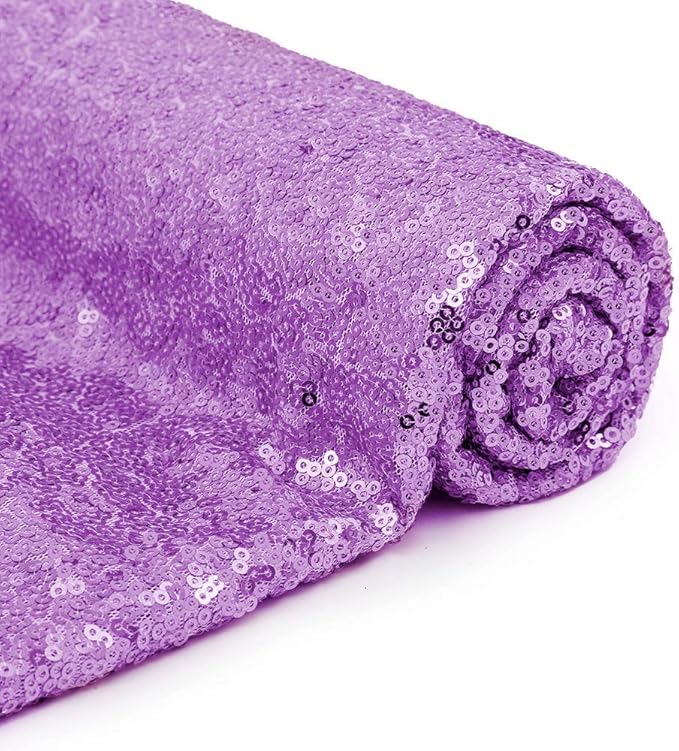 B-COOL Lavender Sequin Backdrop Curtain Lilac Glitter Backdrop 4 Panels 2ftx8ft Light Purple Sparkly Curtains for Wedding Birthday Prom Background Decorations