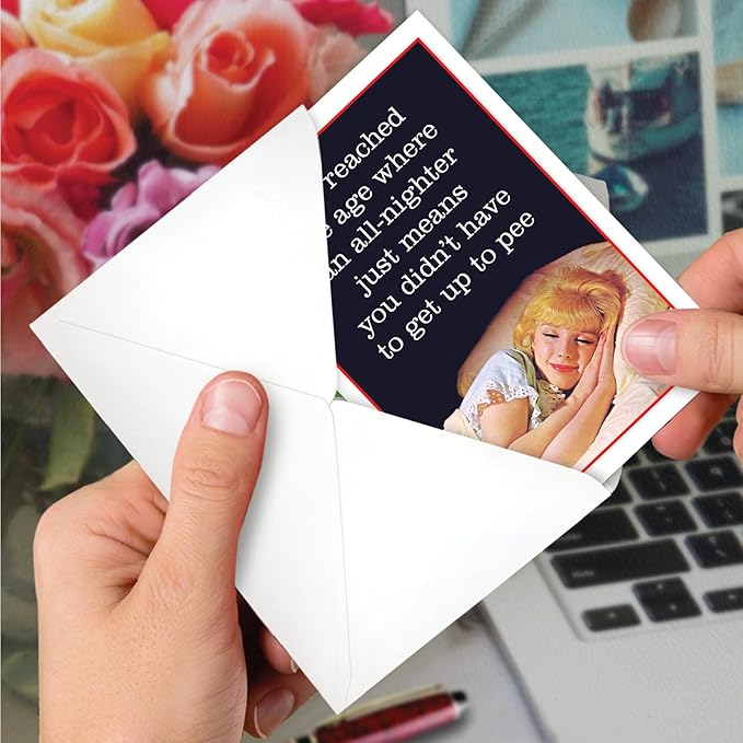 NobleWorks, Funny Birthday Greeting Card with 5 x 7 Inch Envelope (1 Card) Bday All-Nighter C10805BDG