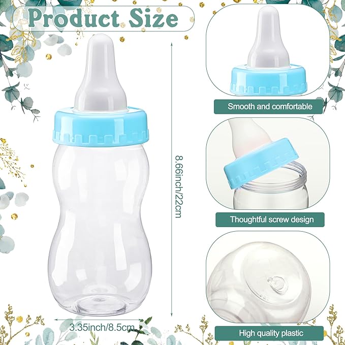 Syhood Greenery Baby Shower Games Guess How Many Pacifiers Sage Game Sign 50 Small Guessing Games 20 HB Pencils 750 ml Milk Bottle 400 Acrylic Pacifiers Decorations Guests Gender Reveal Party Favors