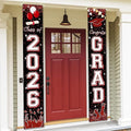 Class of 2026 Banner Maroon Graduation Party Decorations Congrats Grad Banner Hanging Door Porch Signs for 2026 University and Senior High School Graduation Decorations