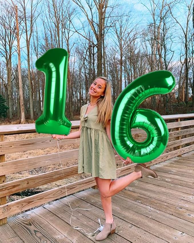 Number One Balloons 40 Inch, Dark Green Balloon for Birthday Party Decoration, Large Number Ballons for 1, 10, 11, 15, 17, 21, 100 Celebration, Boy and Girl Birthday, Baby Shower, Anniversary Decor