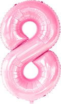 KatchOn, Giant Light Pink Number 8 Balloon - 40 Inch, Pink 8 Balloons for Birthday Girl | Number 8 Balloons for Birthdays | 8 Balloon Number for 8th Birthday Decorations for Girls | 8 Birthday Balloon