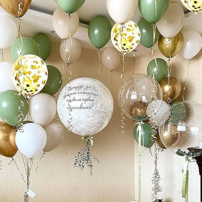 Balloon Arch Kit 137pcs Balloon Garland Kit Latex balloons (Olive Green)