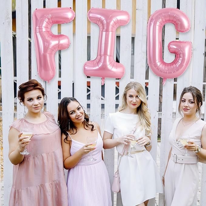 TONIFUL 40 Inch Large Pink Letter F Balloons Giant Foil Mylar Alphabet Balloon for Birthday Party Anniversary Baby Shower Wedding Supplies Decorations