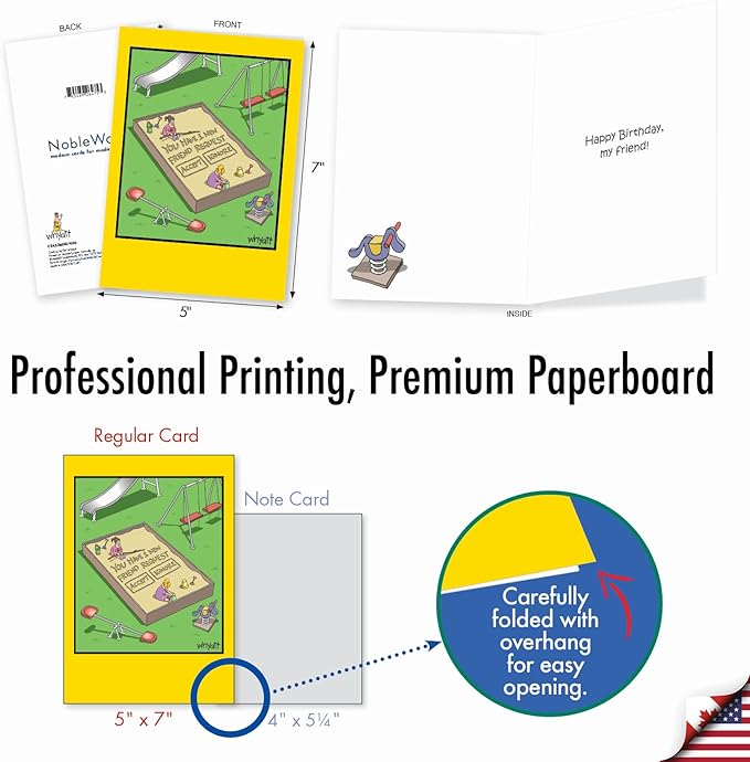 NobleWorks - 1 Hilarious Greeting Card for Birthday - Funny Birthday Cartoon, Comic Notecard - Sandbox Request C2453BDG