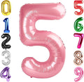 40 Inch Pearlescent Pink Number 5 Balloon, Giant 5 Number Balloons for 5th Birthday Decorations, Party Supplies for Baby Boy Girl, Pearlescent Pink Party Decor