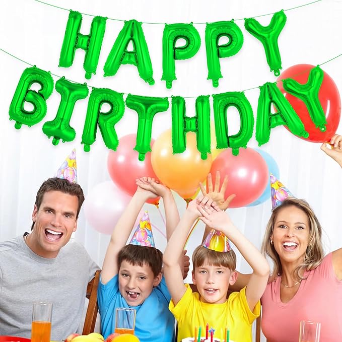 52 Pcs Green Letter Balloons,16 Inch Foil Alphabet Letter Balloons, Letter A-Z Balloon Banner Custom Phrase Balloon for Birthday Party Wedding Anniversary Decoration (Green 52pcs)