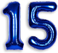 40Inch Navy Blue Number 15 Balloon Large Helium Royal Blue Number Balloons 0-9 Giant Digital 15th Foil Mylar Big Party Balloon for Boy Birthday Party Anniversary Graduation Decorations