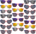 YQVIE Bulk American Flag Sunglasses for Adult Retro Independence Day Glasses UV400 Protection