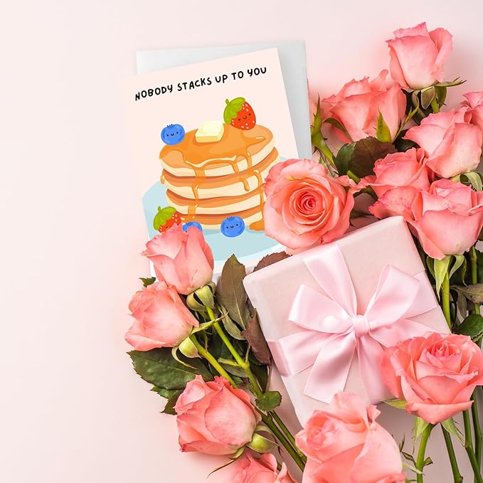 Mothers Day Card Anniversary Birthday for Mom Dad Wife Husband Girlfriend Boyfriend Stepmom Aunt Parents – Cute Funny Punny Greeting Card for Fathers Day – Blank Inside (Nobody stacks up to you)