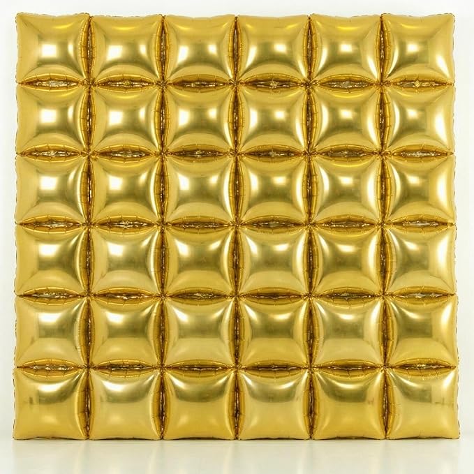36PCS Square Foil Balloon Wall Backdrop,19 inch Double-Sided Metallic Balloons for Party,Wedding,Anniversary,Birthday,Graduation,Halloween,Shiny Balloon Decor (Gold)