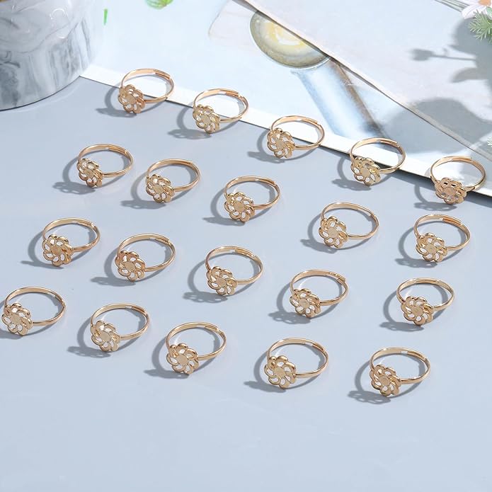 NEWITIN 120 Pieces Fake Rings Diamond Engagement Rings Silver Ring for Bridal Shower Party Game Wedding Table Decorations