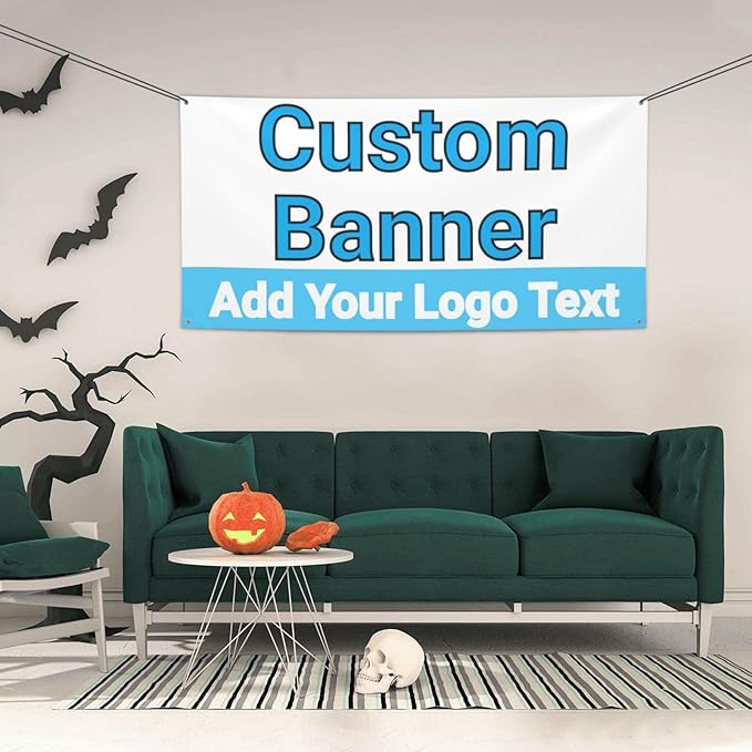 Custom Banners Personalized Banner Signs Add Your Text Photo for Party Birthday Graduation Wedding Event Decoration 35×71 Inches