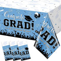 3 Pack Graduation Tablecloth Party Decorations, Class 2026 Congrats Grad Plastic Tablecover Party Supplies, Light Blue Rectangle Graduation Table Decorations for College High School Party, 54x108 Inch