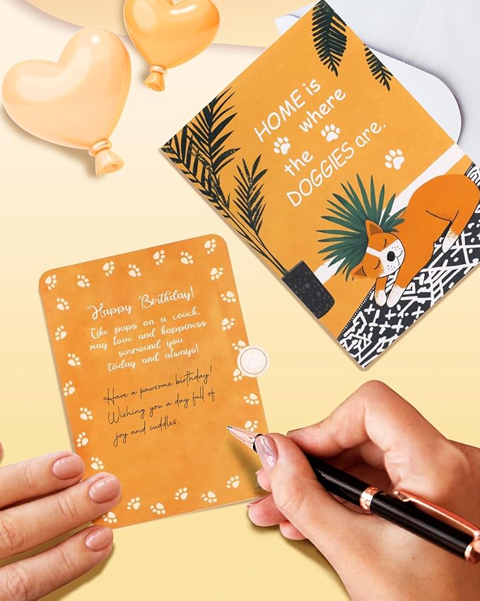 Dog Pop Up Birthday Card with Envelope - Funny Happy Birthday 3D Greeting Pop Up Card with Blank Note, Best Gifts for Women Men Adult Kids Dog Lover Mom or Dad